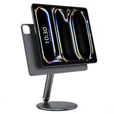 Experience ultimate convenience with our 360 Rotating Foldable Magnetic iPad Stand. This versatile stand allows for adjustable viewing angles, making it perfect for watching videos, video calls, or working on your iPad hands-free. Its foldable design ensures easy portability, while the magnetic feature provides a secure grip for your device. Crafted from durable materials, this stand combines functionality and style, making it an essential accessory for any iPad user.