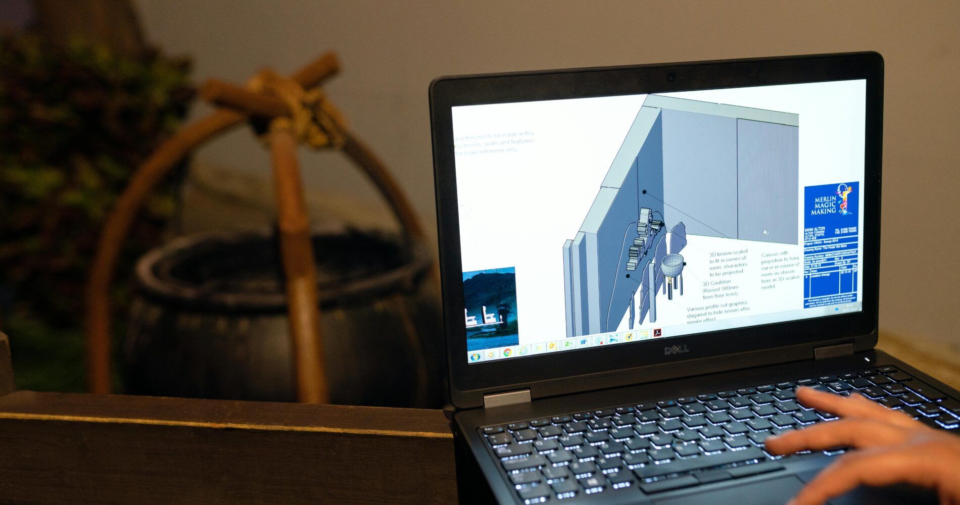 A modern 3D home design concept displayed on a computer screen, showcasing a detailed architectural layout with realistic textures and lighting.