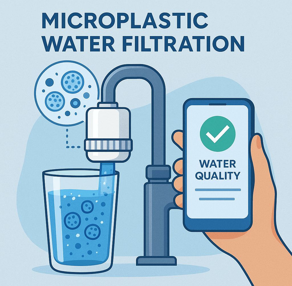 Smart technology filtering microplastic from water to protect health